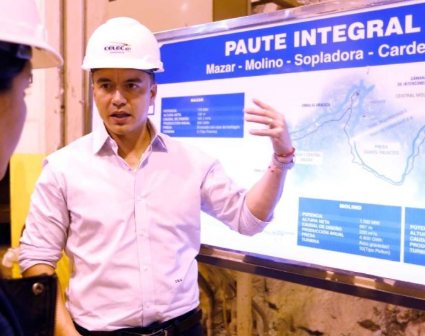 In visit to Paute-Mazar complex, Noboa says ‘plans are progressing’ to upgrade Ecuador’s energy sector