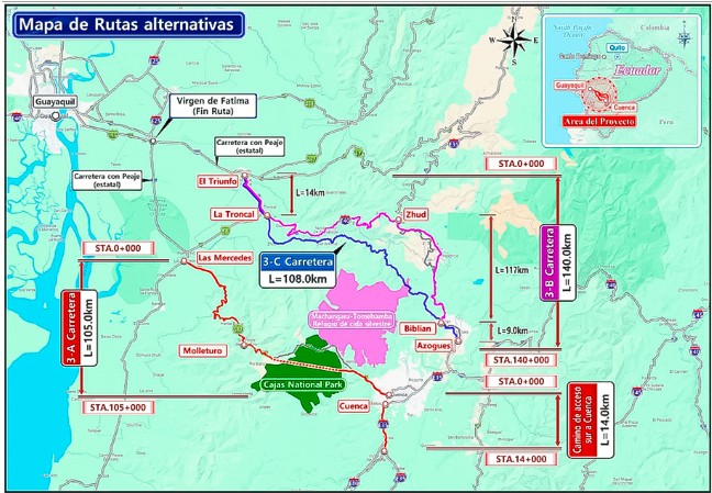 Korean consultants present three proposals for a new Cuenca-to-Guayaquil highway
