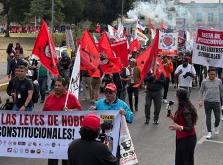 Noboa leads a protest march against the Constitutional Court on Tuesday but his goal is unclear