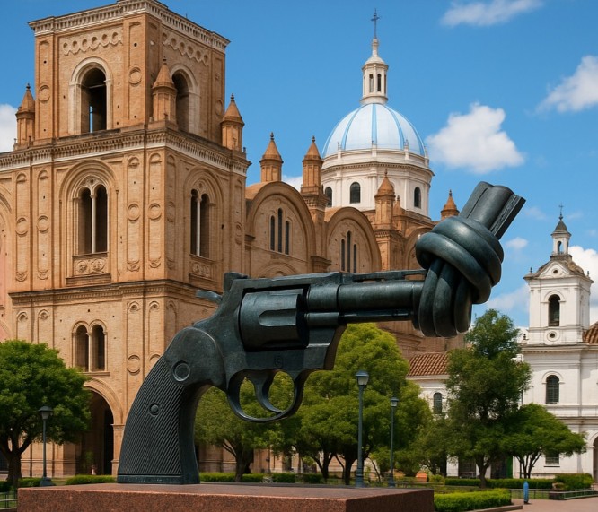 Cuenca Orchestra opens its second season; Andean pottery exhibition at Pumapungo Museum; Cuenca displays ‘knotted gun’ sculpture; Weekend agenda